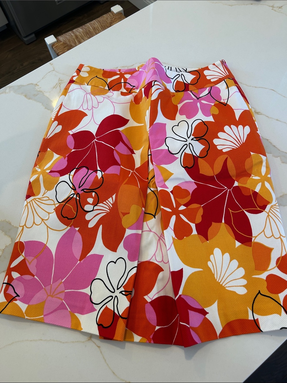 Floral A-Line Women’s Shorts Bermudas — Pink, Orange & Yellow